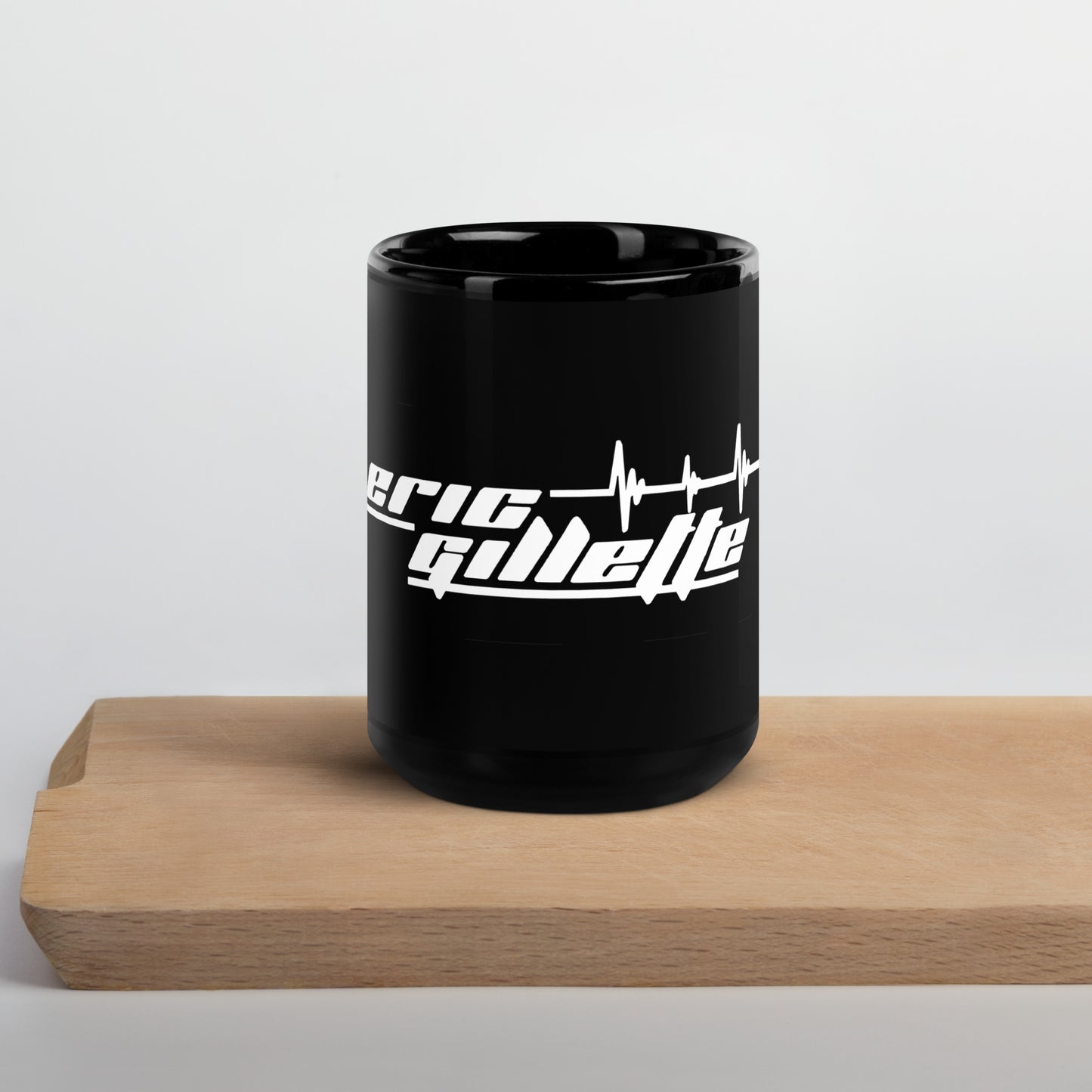 Eric Gillette Logo Black Glossy Mug