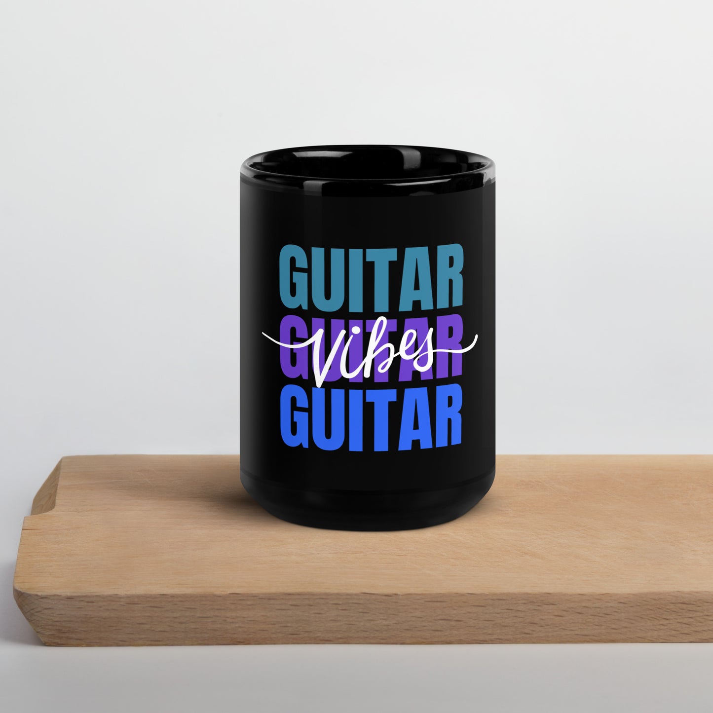 Guitar Vibes Black Glossy Mug