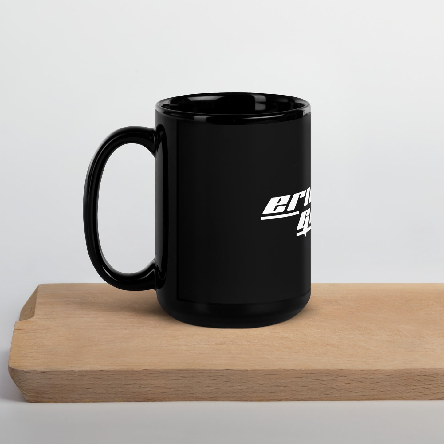 Eric Gillette Logo Black Glossy Mug