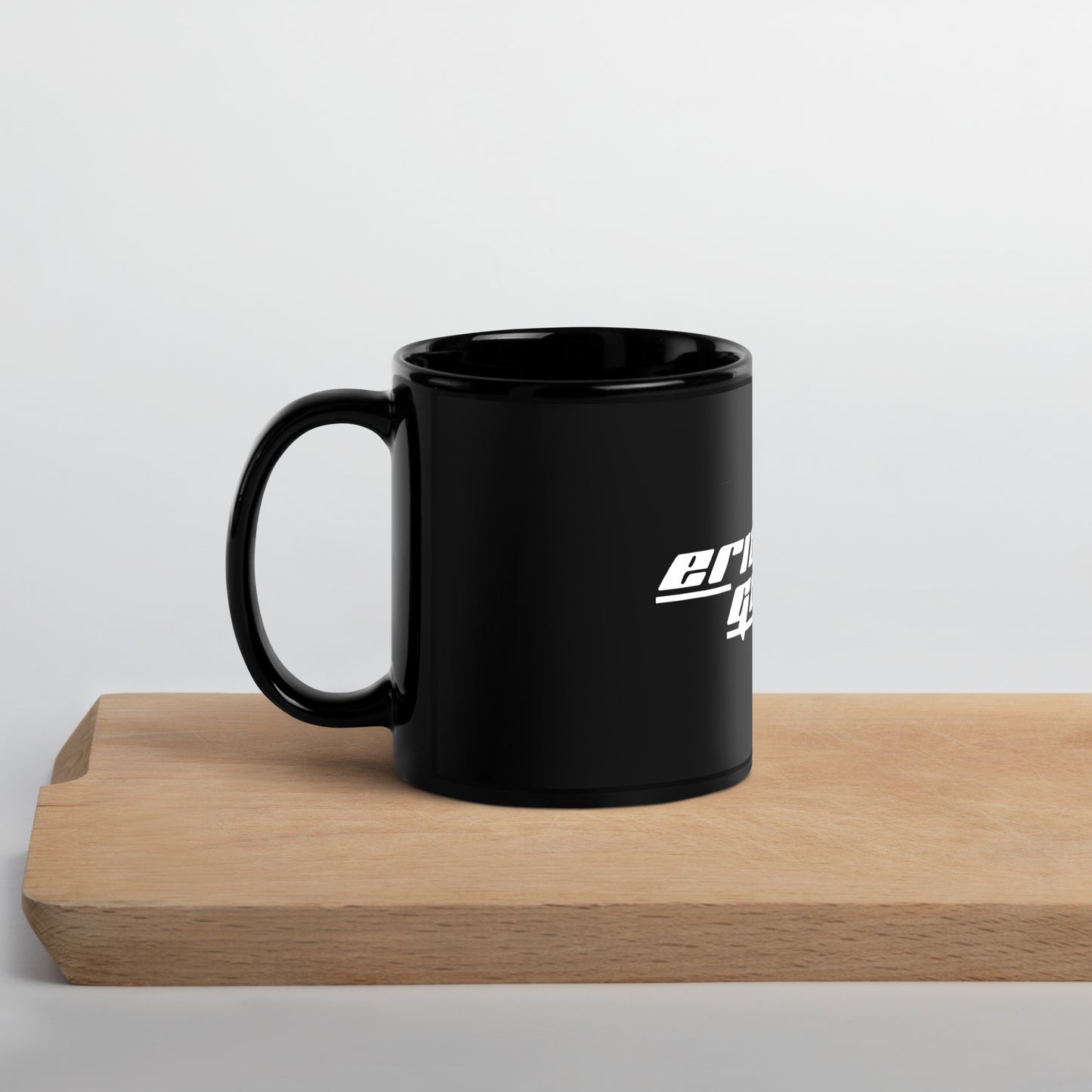 Eric Gillette Logo Black Glossy Mug